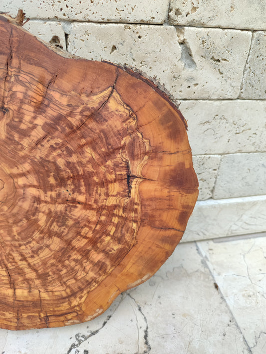 Rare Olive Wood Slab – Live Edge, Unique Grain – Sustainable Luxury for Epoxy, Table & Craft