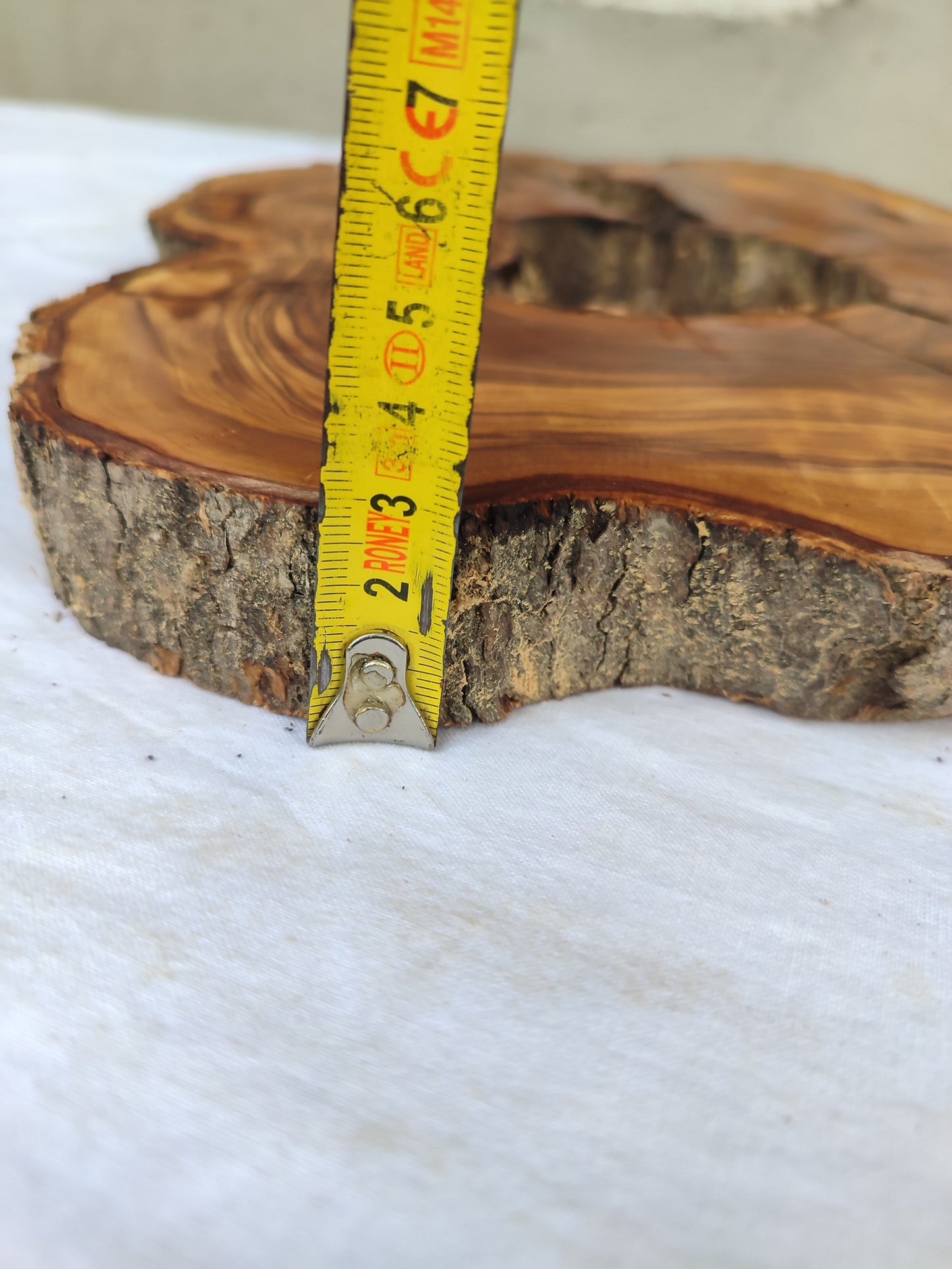 Rare Olive Wood Live Edge Slab – Premium Natural Luster – 28x36x3 cm – Sustainable Luxury - Olive Generic