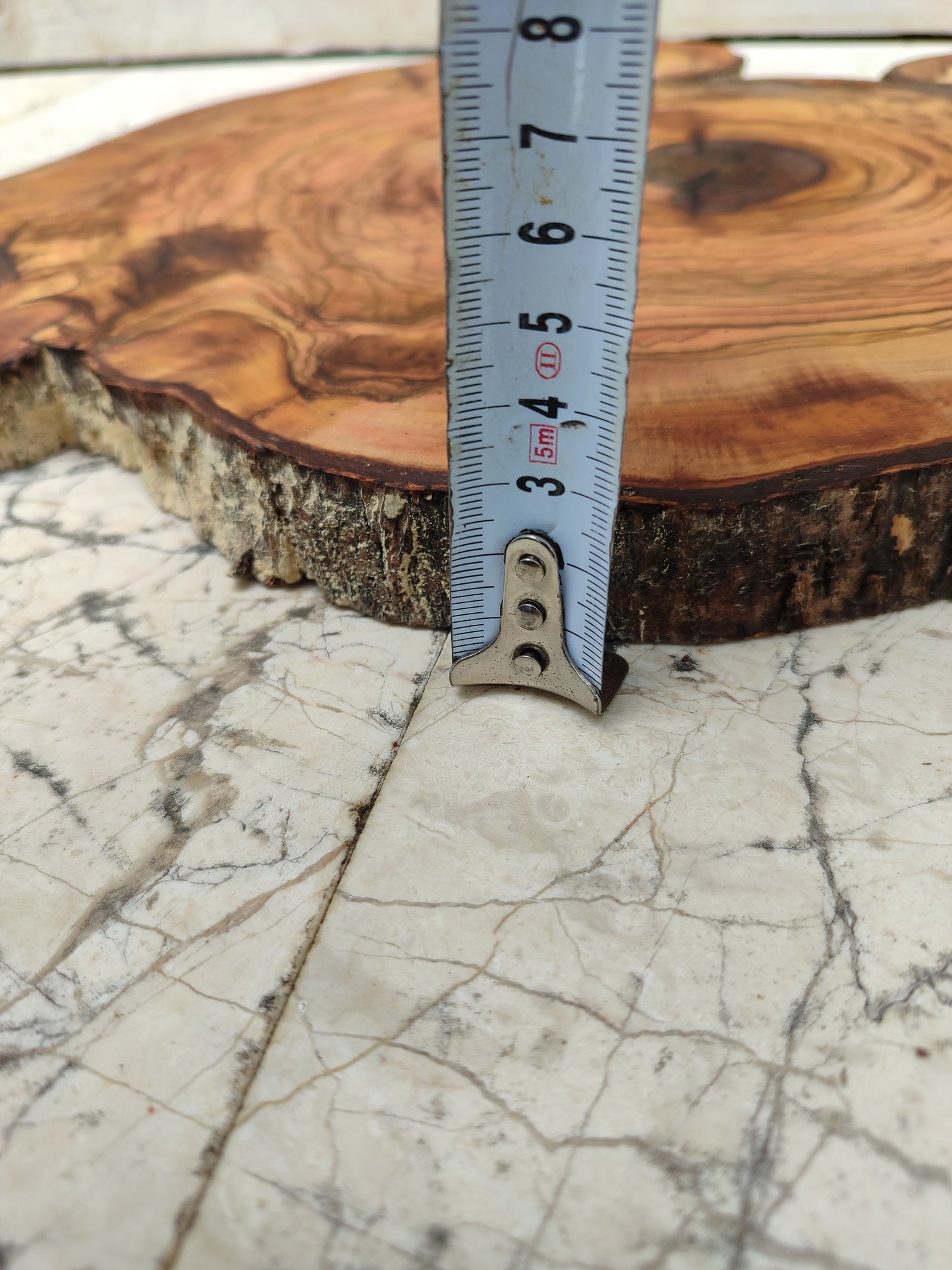Rare Olive Wood Live Edge Slab – 31x40cm Premium Sustainable Luxury, Unique Grain, Natural Luster, Epoxy Friendly