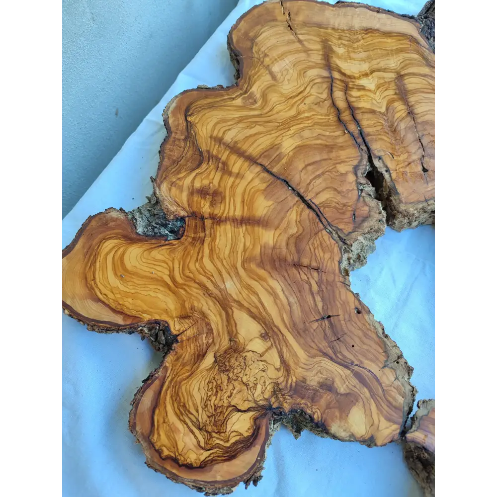 Rare 300+ Year Old Olive Wood Slab 17x20" - Live Edge for Epoxy Resin & Charcuterie - Kiln Dried Sustainable Luxury DIY Art.