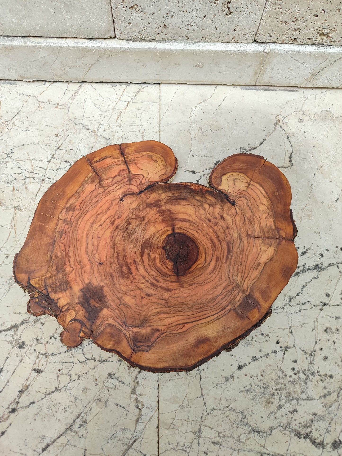 Rare Olive Wood Live Edge Slab – 31x40cm Premium Sustainable Luxury, Unique Grain, Natural Luster, Epoxy Friendly