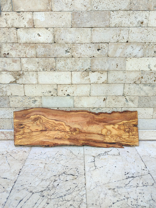 Rare Olive Wood Live Edge Slab – 23x77x2.7cm Ultra‑Dry, Natural Luster, Unique Grain, Sustainable Luxury for Epoxy & High‑End Crafts
