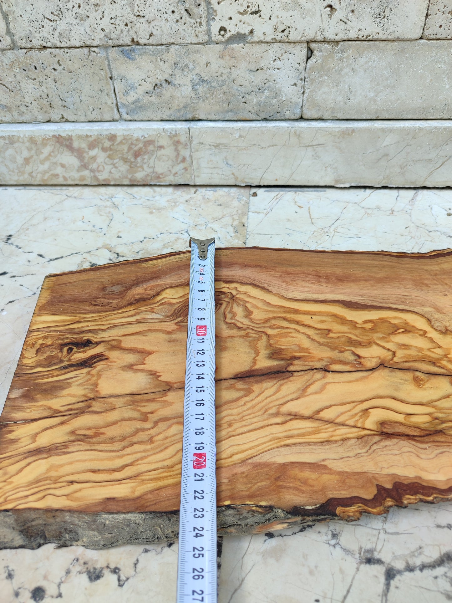 Rare Olive Wood Live Edge Slab – 23x77x2.7cm Ultra‑Dry, Natural Luster, Unique Grain, Sustainable Luxury for Epoxy & High‑End Crafts