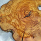 Rare Olive Wood Live Edge Slab – Sustainable Luxury Unique Grain 37x40x2.5cm Premium Natural Finish - Olive Generic