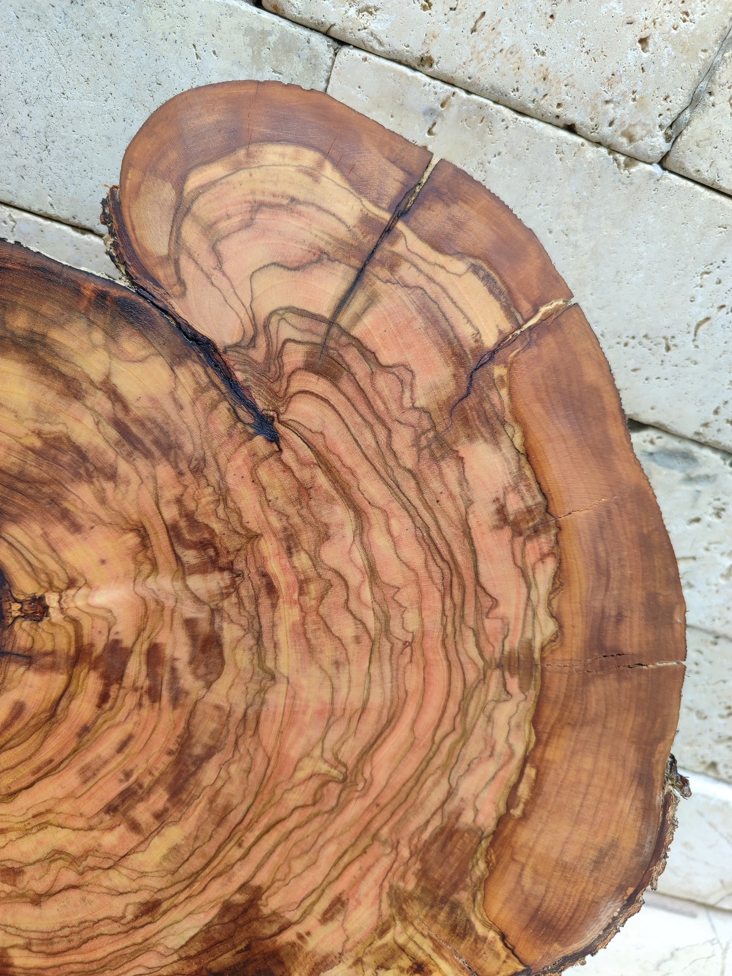 Rare Olive Wood Slab – Live Edge Slab, Unique Grain, Sustainable Luxury – 32x38x2.5 cm for Epoxy, Table & Craft