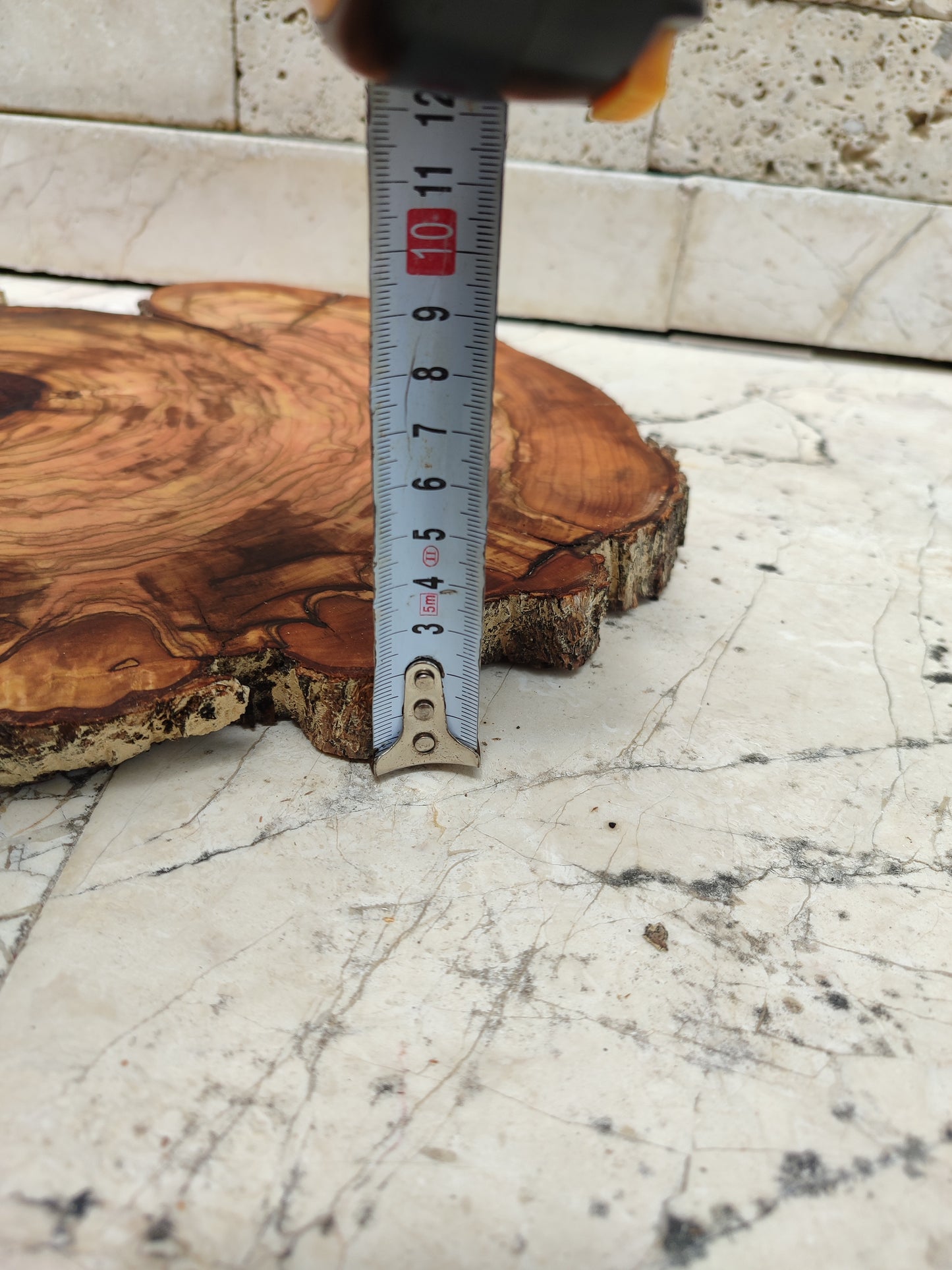 Rare Olive Wood Slab – Live Edge Slab, Unique Grain, Sustainable Luxury – 32x38x2.5 cm for Epoxy, Table & Craft