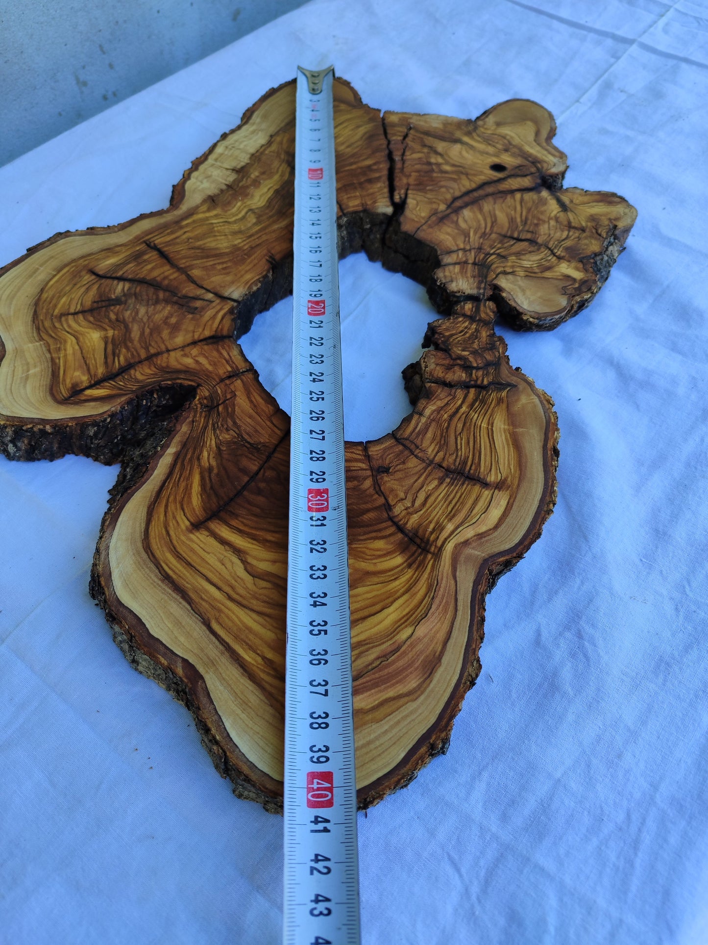 Rare Olive Wood Live Edge Slab 28x40cm - Ultra Dry Figured Lumber for Epoxy Resin Clock Guitar & Luxury Crafts