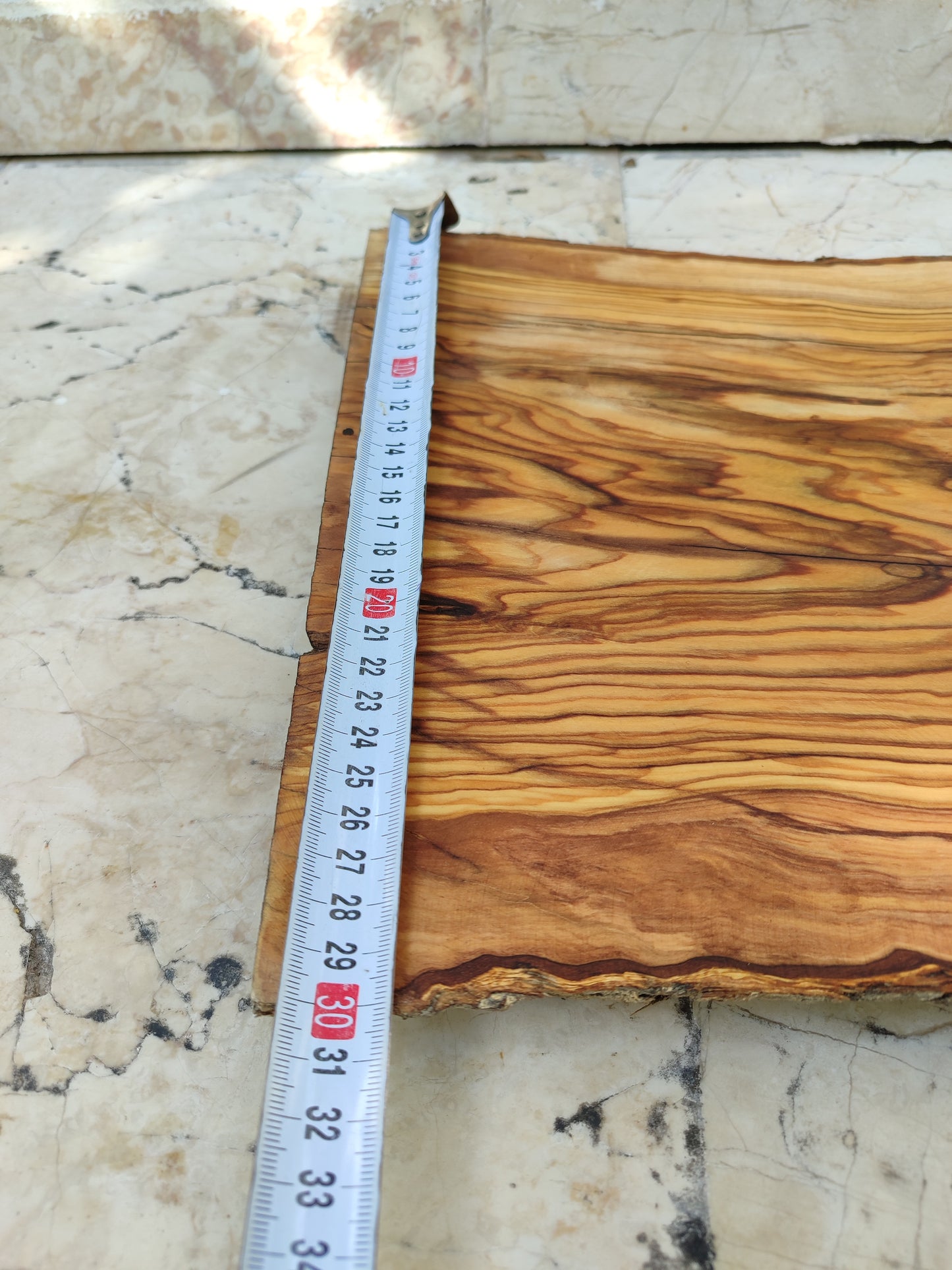 Rare Premium Olive Wood Live Edge Slab - Unique Grain - Sustainable Luxury
