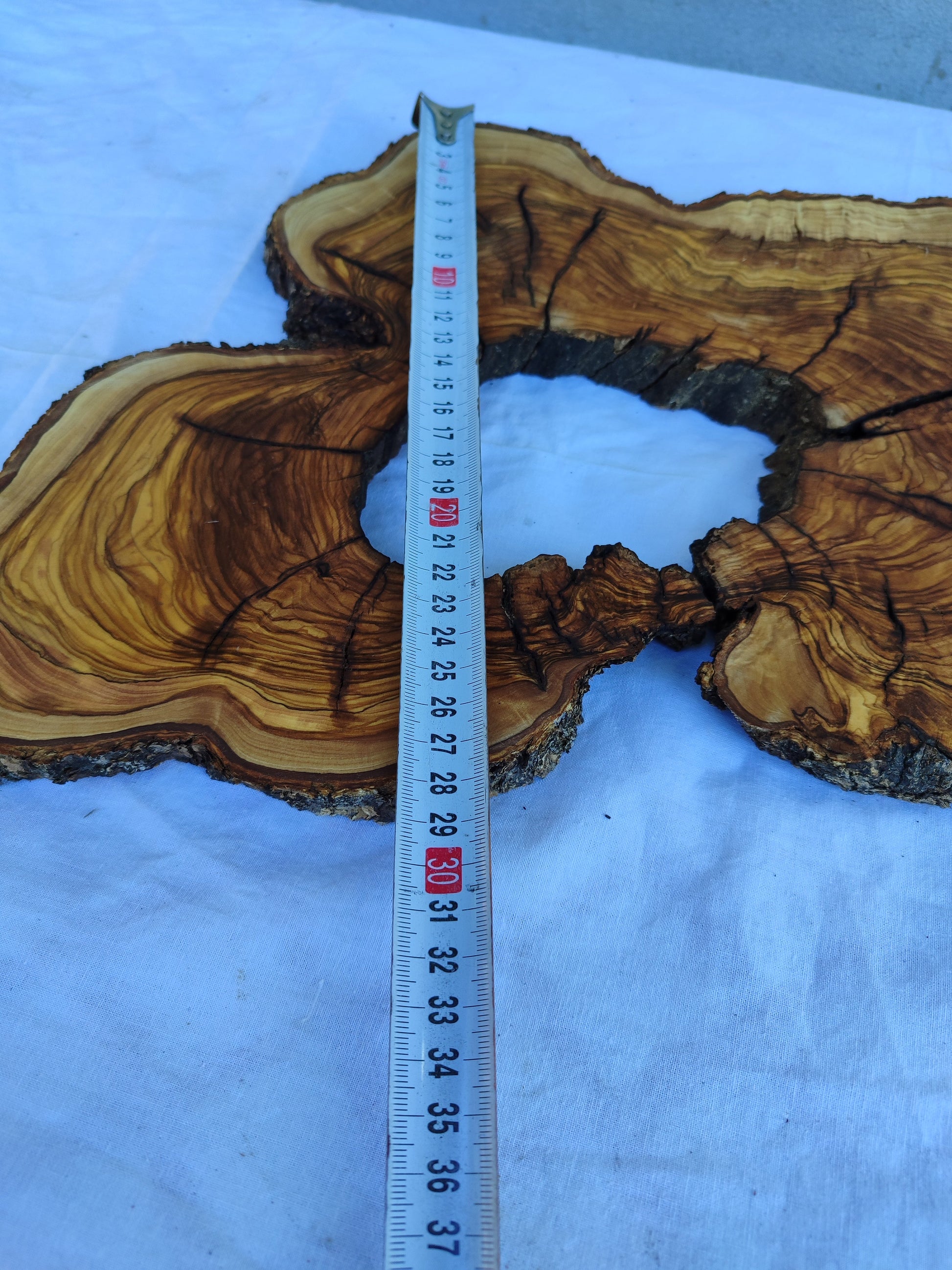 Rare Olive Wood Live Edge Slab 28x40cm - Ultra Dry Figured Lumber for Epoxy Resin Clock Guitar & Luxury Crafts