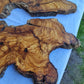 Rare Olive Wood Slab Set 2pcs 53x53cm - Super Dry 3% Moisture - Live Edge for Epoxy Resin, Guitar Body & Luxury Decor - Unique Grain.