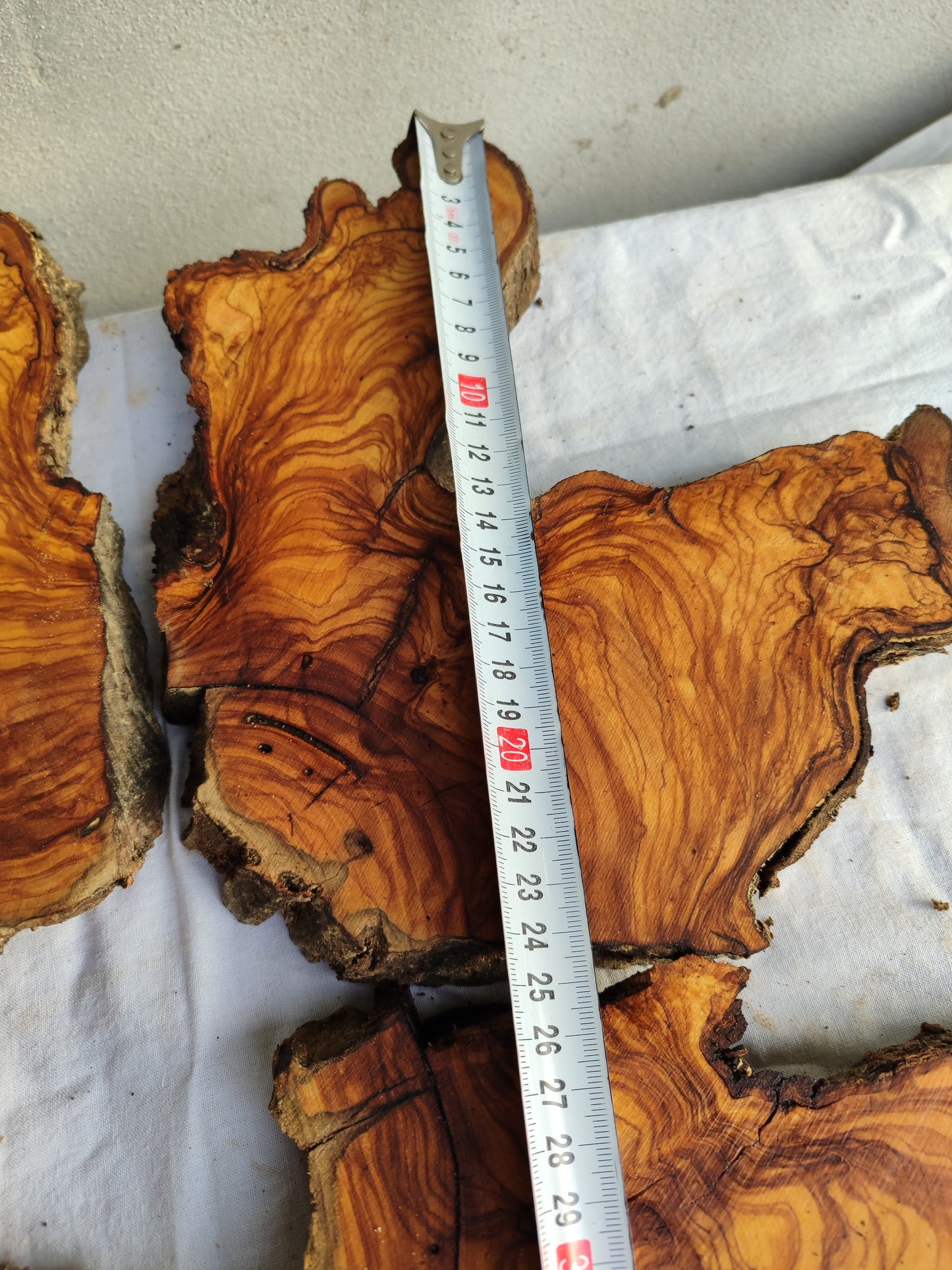 Rare Olive Wood Slab 53x55cm - Live Edge for Epoxy Resin & Coffee Table.