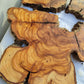Rare Olive Wood Slab 53x55cm - Live Edge for Epoxy Resin & Coffee Table.