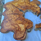 Rare Huge Live Edge Olive Wood Burl Slab 48x52cm - Premium Dry Exotic Lumber for Epoxy Resin Art, Guitar Body & Luxury Coffee Table DIY.