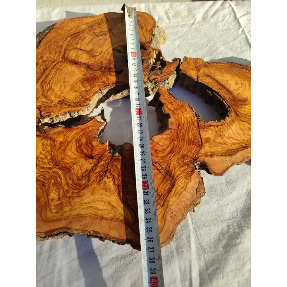 200+ Year Old Olive Wood Slab | Large Live Edge Olive Wood Slice with Voids.