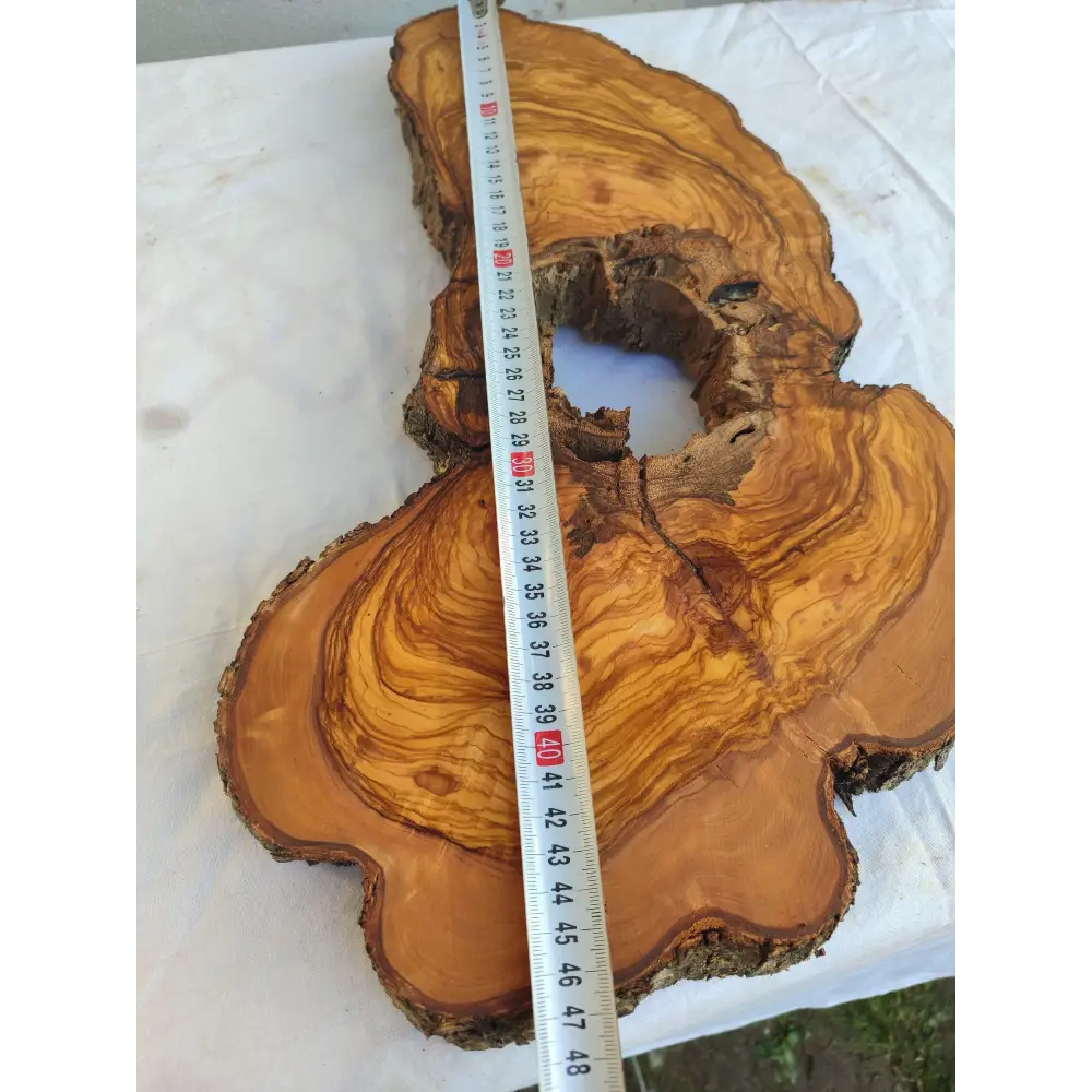 200+ Year Old Olive Wood Slab | Live Edge Olive Wood Slice with Natural Void for Epoxy Art.