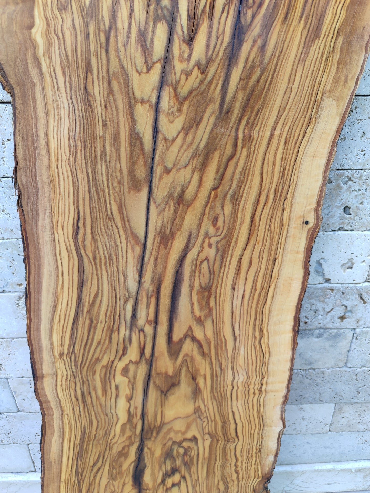 Rare Olive Wood Live Edge Slab – 33x78cm Premium Sustainable Luxury for Epoxy, Table & Craft