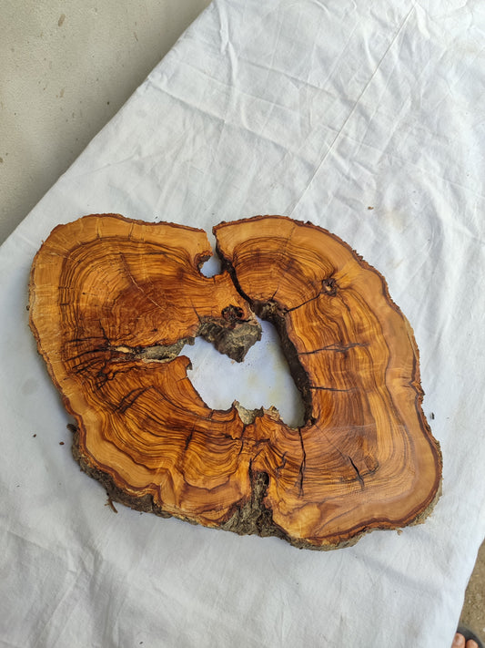 Rare Olive Wood Slab – Live Edge Unique Grain Sustainable Luxury – 29x39x3 cm Epoxy Friendly - Olive Generic