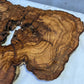 Rare Live Edge Olive Wood Slab 41x65cm | Unique Grain for Epoxy Resin, Luthier & Luxury Decor | Sustainable Premium DIY Material.