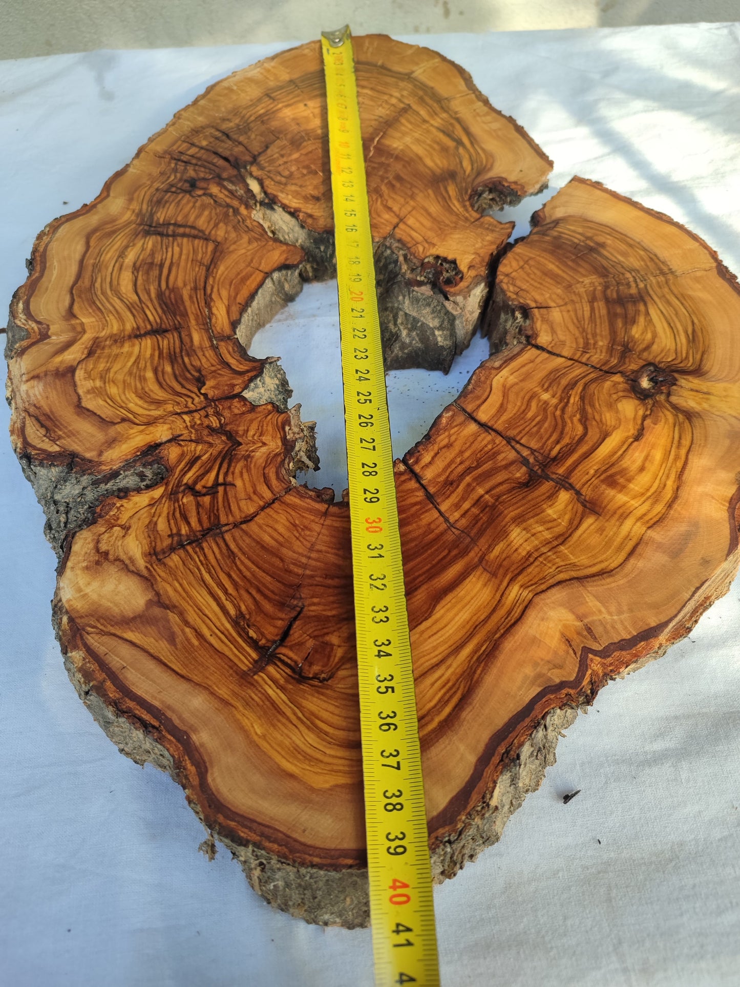 Rare Olive Wood Slab – Live Edge Unique Grain Sustainable Luxury – 29x39x3 cm Epoxy Friendly - Olive Generic