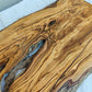 Rare Olive Wood Live Edge Slab – 28x80x3 cm – Unique Grain, Sustainable Luxury, Super Dry & Natural Luster for Epoxy, Table & Craft