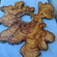 Rare Olive Wood Slab Set 2pcs 53x53cm - Super Dry 3% Moisture - Live Edge for Epoxy Resin, Guitar Body & Luxury Decor - Unique Grain.