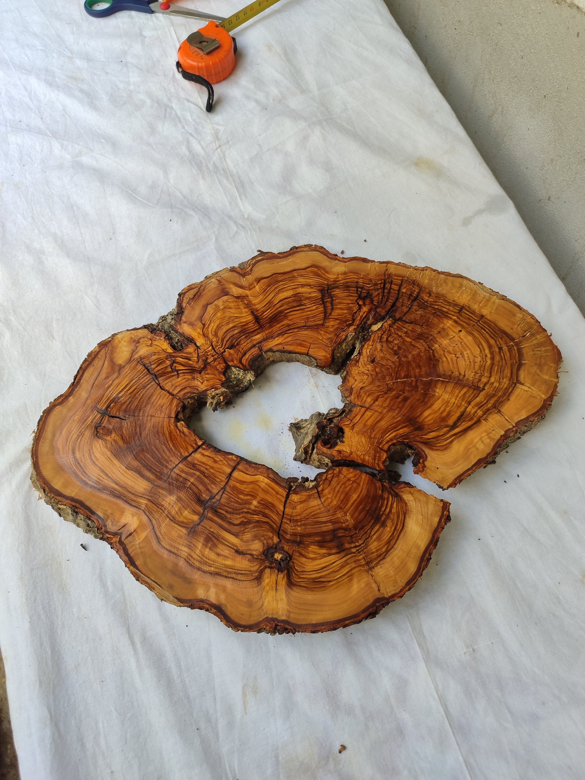 Rare Olive Wood Slab – Live Edge Unique Grain Sustainable Luxury – 29x39x3 cm Epoxy Friendly - Olive Generic