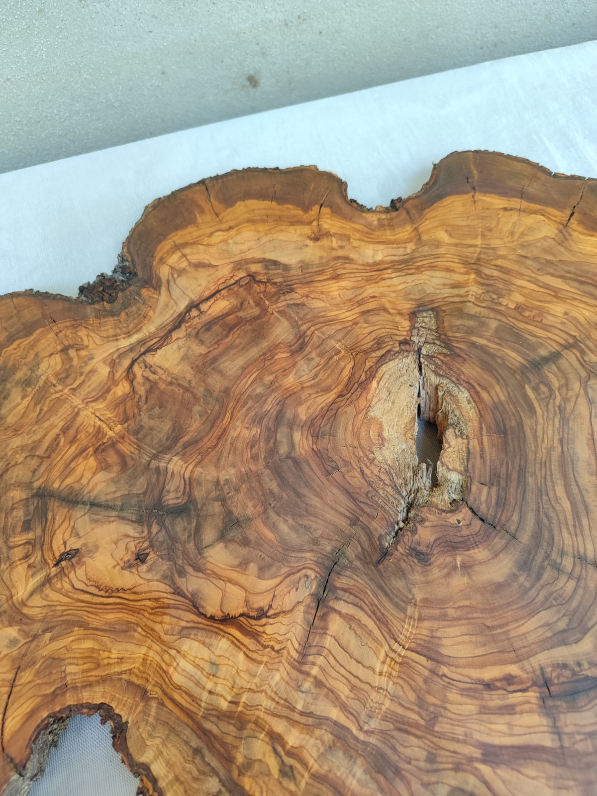 Live Edge Olive Wood Slab 38x46cm Epoxy Resin Coffee Table