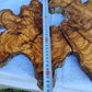 Rare Olive Wood Slab Set 2pcs 53x53cm - Super Dry 3% Moisture - Live Edge for Epoxy Resin, Guitar Body & Luxury Decor - Unique Grain.