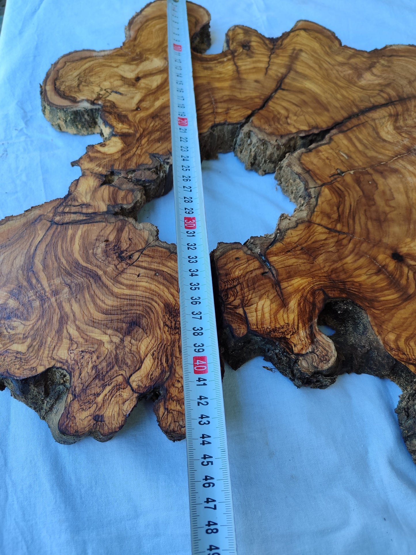 Rare Ancient Olive Wood Slab 43x53cm Live Edge Lumber for Epoxy Resin.