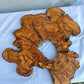 Rare Ancient Olive Wood Slab 43x53cm Live Edge Lumber for Epoxy Resin.