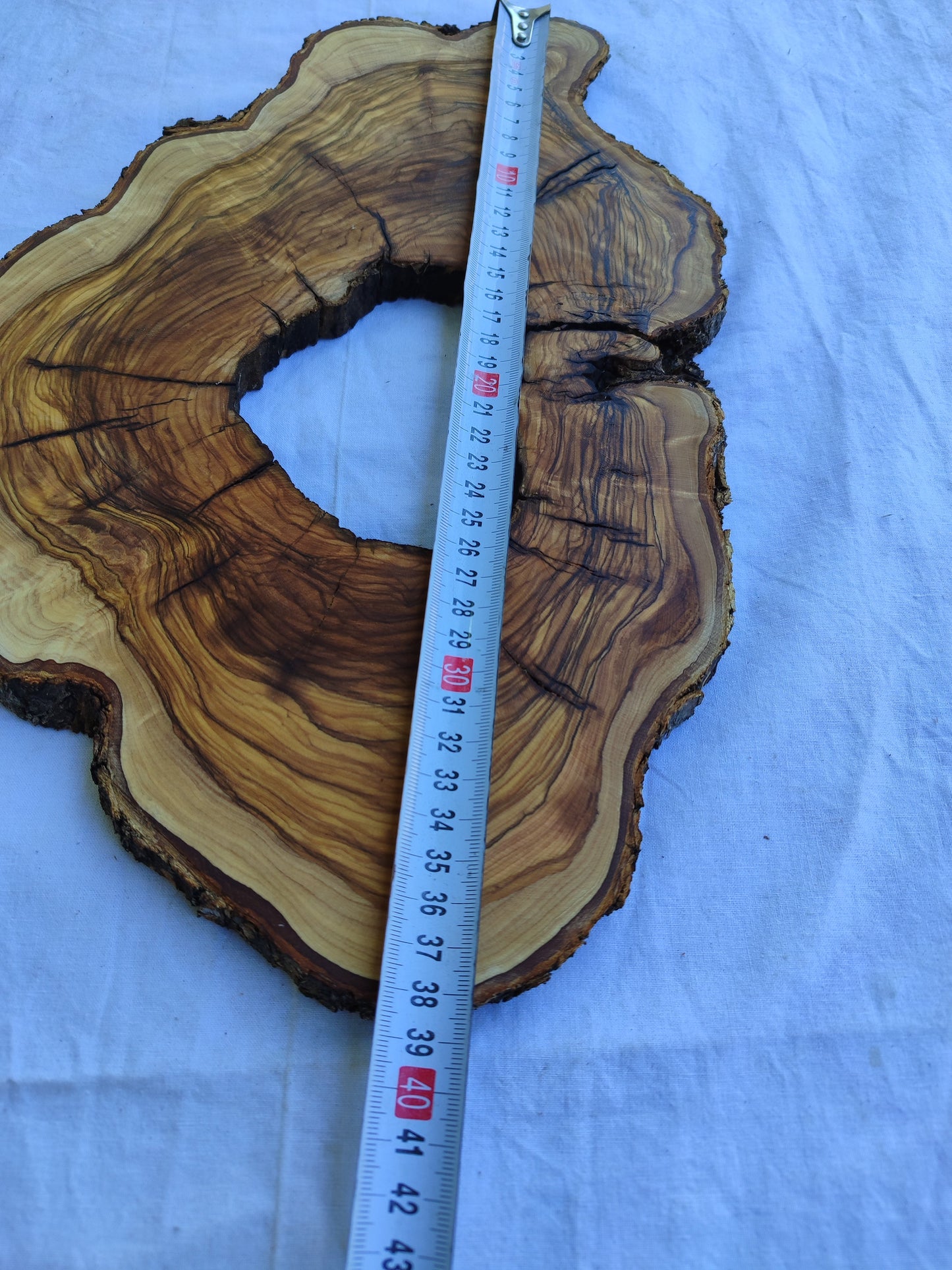 Rare Olive Wood Live Edge Slab 26x38cm | Ultra Dry 3% Moisture | Unique Grain for Epoxy Resin & Luthier Art