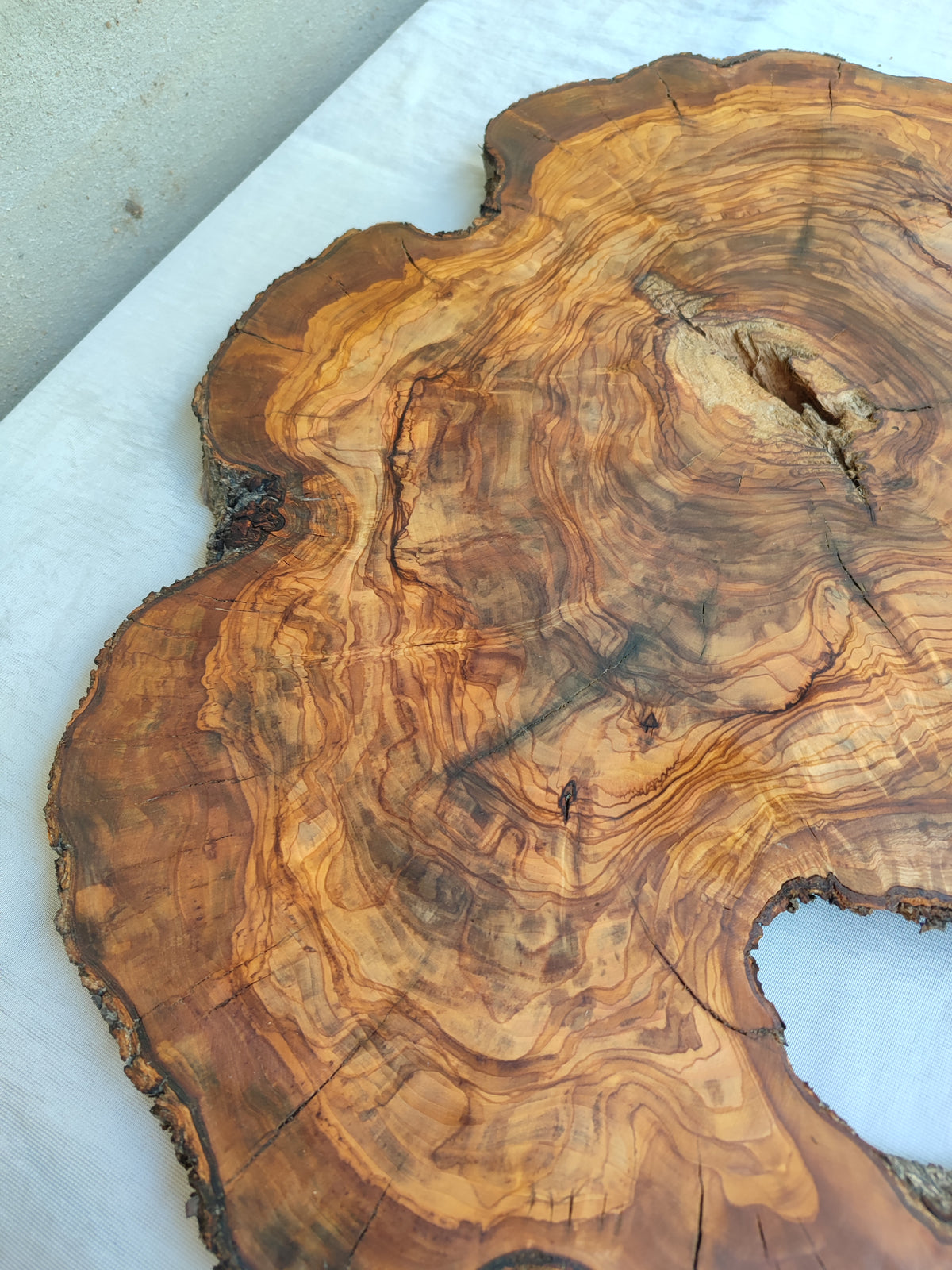 Live Edge Olive Wood Slab 38x46cm Epoxy Resin Coffee Table