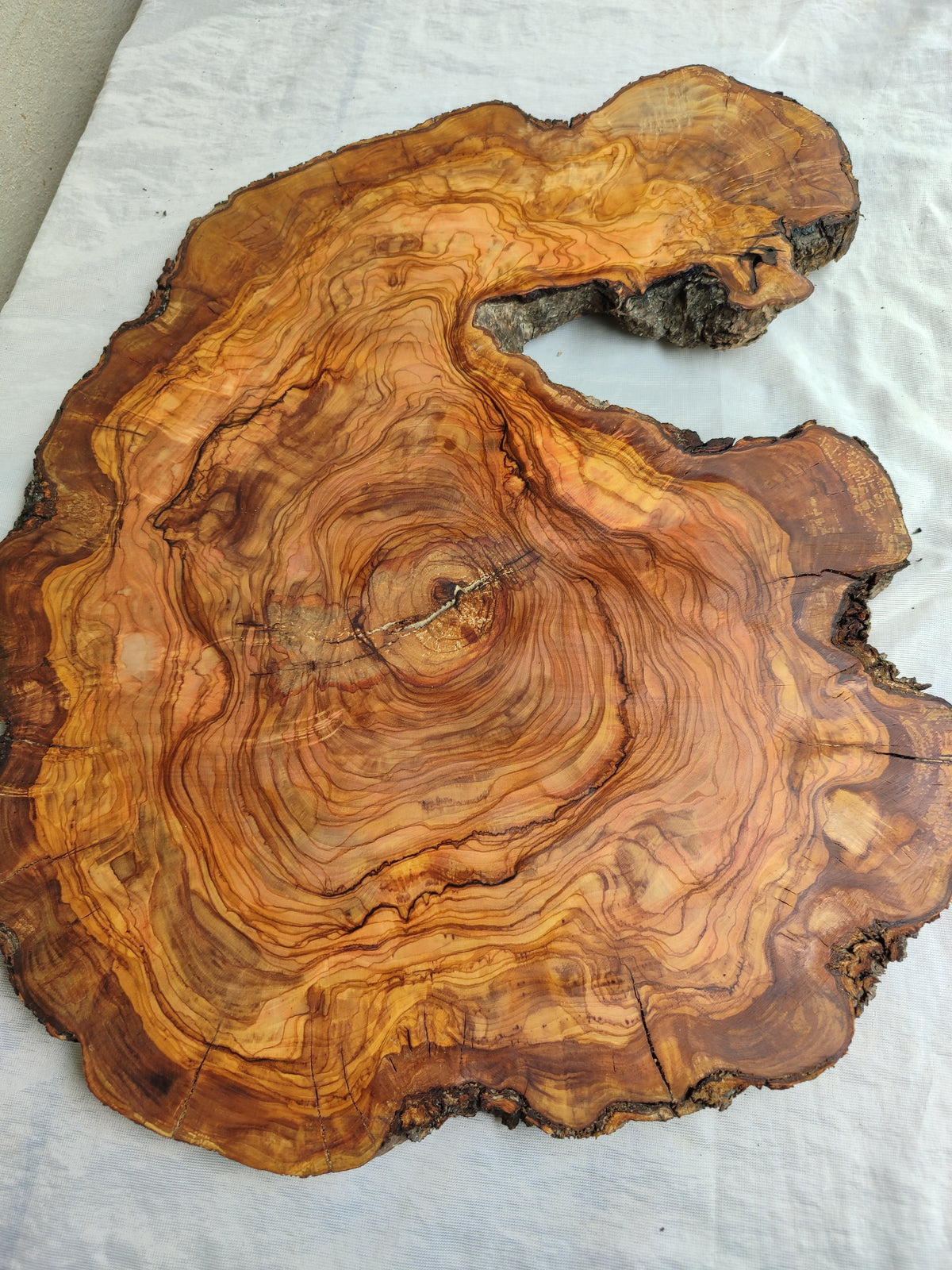 Live Edge Olive Wood Slab 39x53cm Epoxy Resin Coffee Table