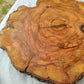 Rare Olive Wood Slab – Live Edge Unique Grain Sustainable Luxury – 40x42x2.5cm Premium Natural Luster - Olive Generic