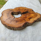 Rare Olive Wood Live Edge Slab – Premium Natural Luster – 28x36x3 cm – Sustainable Luxury - Olive Generic