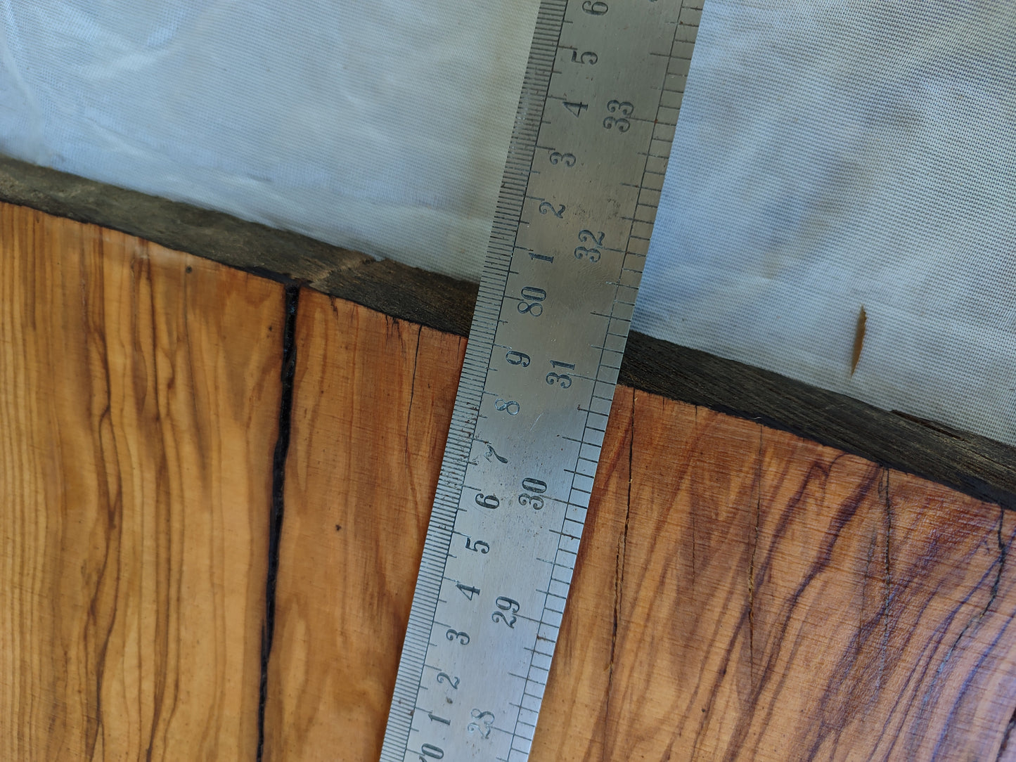 Rare Olive Wood Live Edge Slab – 31x78x3 cm, Unique Grain, Sustainable Luxury