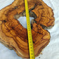 Rare Olive Wood Live Edge Slab – Premium Sustainable Luxury Unique Grain 29x39x3 cm - Olive Generic