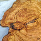 Rare Olive Wood Live Edge Slab – 42x43x2.5 cm Unique Grain Sustainable Luxury Premium Natural Finish Epoxy Friendly