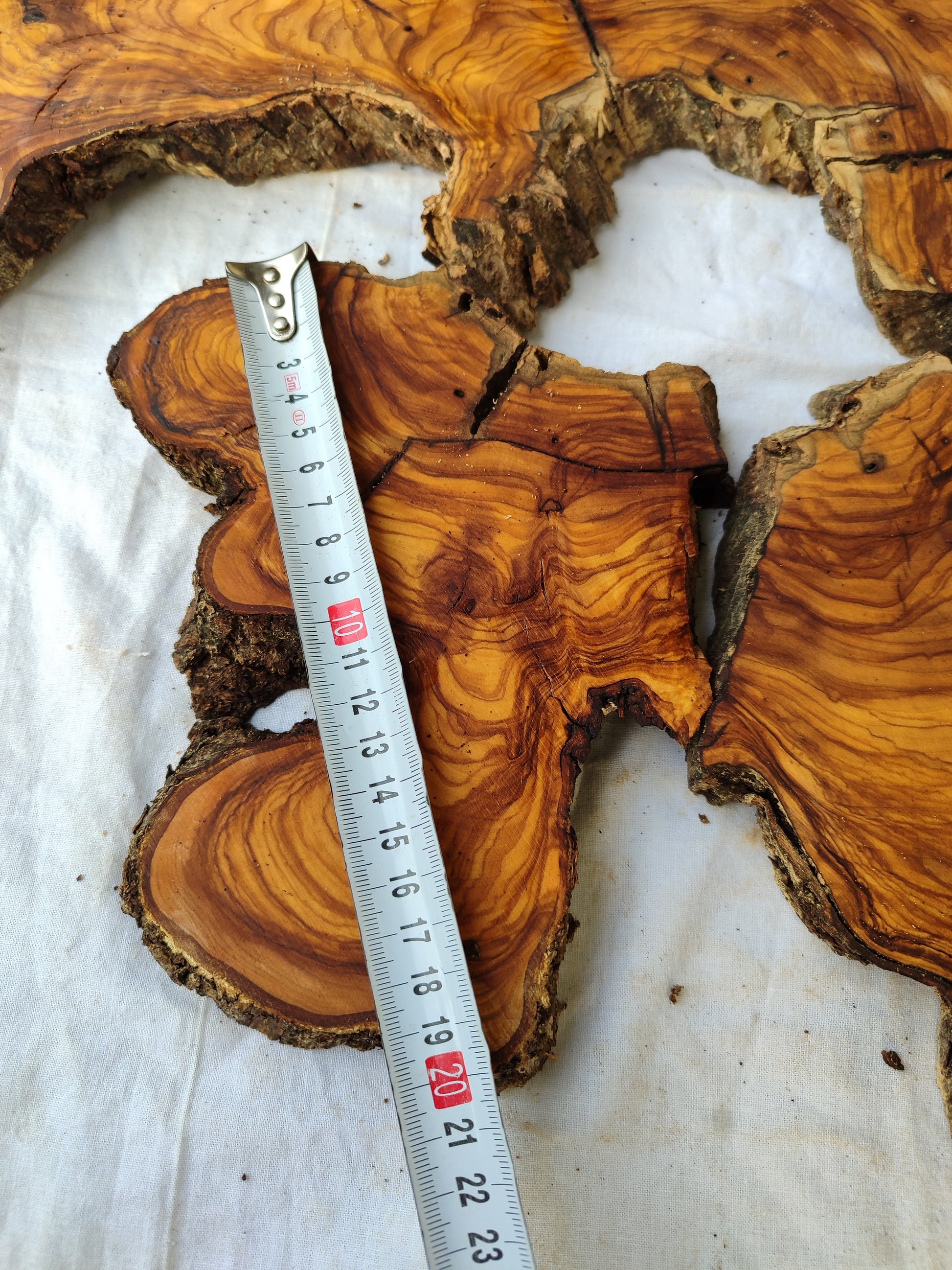 Rare Olive Wood Slab 53x55cm - Live Edge for Epoxy Resin & Coffee Table.