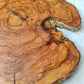 Rare Olive Wood Slab – Live Edge Unique Grain Sustainable Luxury – 39x43x2.5cm Premium Natural Luster Epoxy Friendly