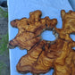 Rare Olive Wood Slab Set 2pcs 53x53cm - Super Dry 3% Moisture - Live Edge for Epoxy Resin, Guitar Body & Luxury Decor - Unique Grain.