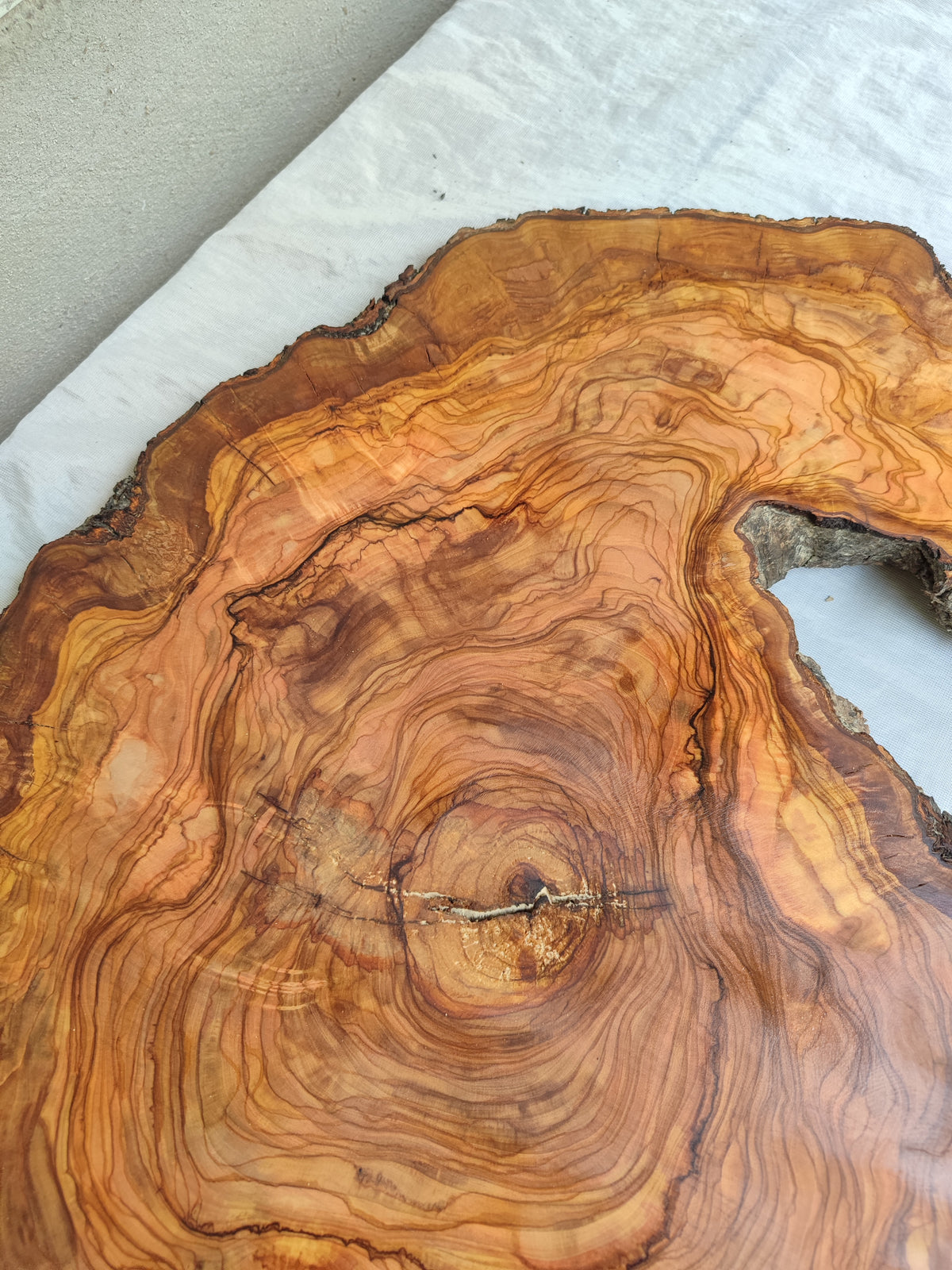 Live Edge Olive Wood Slab 39x53cm Epoxy Resin Coffee Table