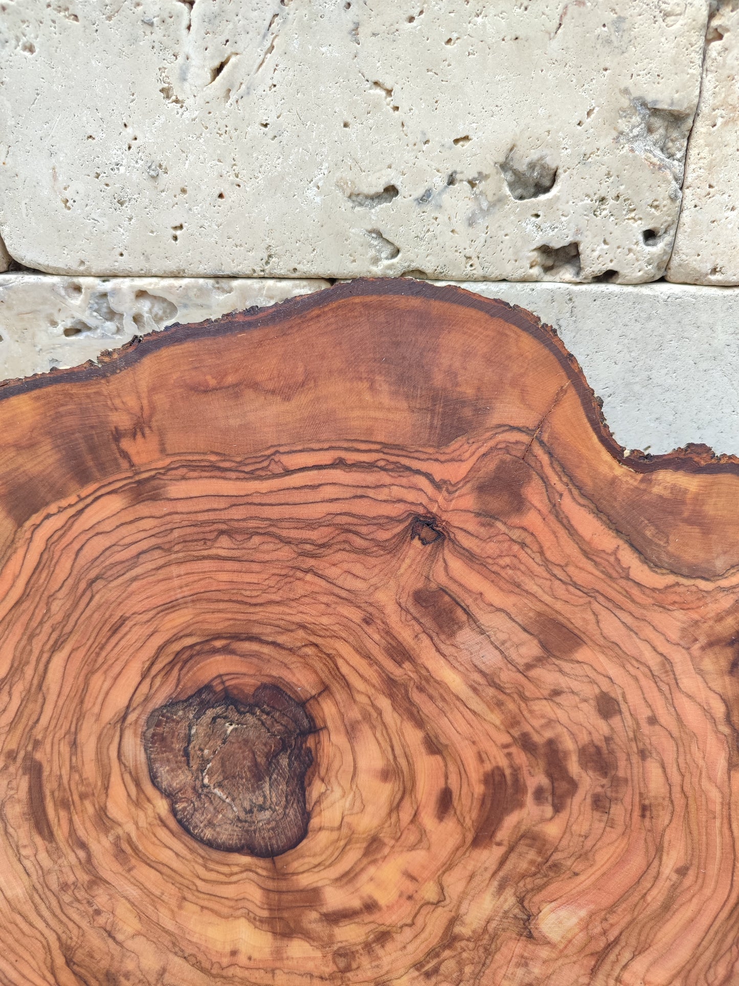 Rare Olive Wood Slab – Live Edge, Unique Grain – 32x38x2.5cm – Sustainable Luxury for Epoxy, Coffee Table & Guitar