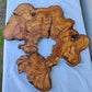 Rare Olive Wood Slab 51x51cm | Live Edge for Epoxy Resin & Coffee Table.