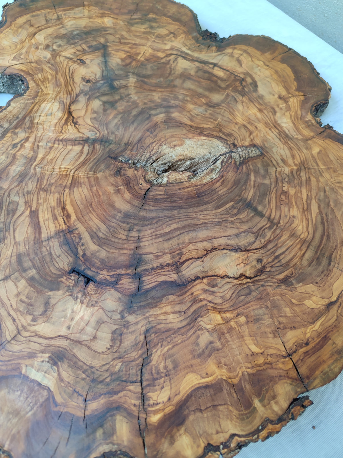 Live Edge Olive Wood Slab 38x46cm Epoxy Resin Coffee Table