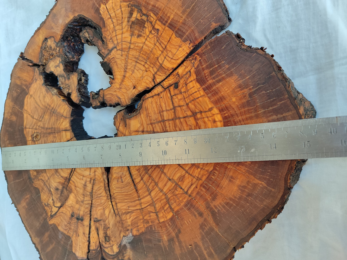 Rare Olive Wood Slab - Live Edge Slab, Unique Grain, Sustainable Luxury - 36x38x2.5 cm
