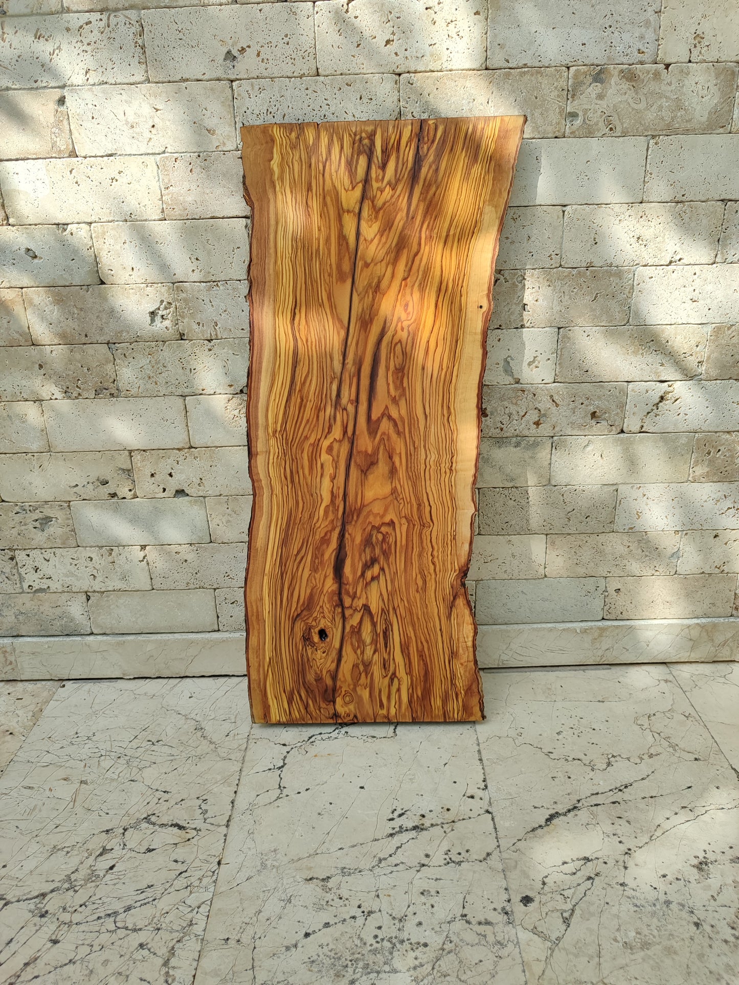 Rare Olive Wood Live Edge Slab – 33x78cm Premium Sustainable Luxury for Epoxy, Table & Craft