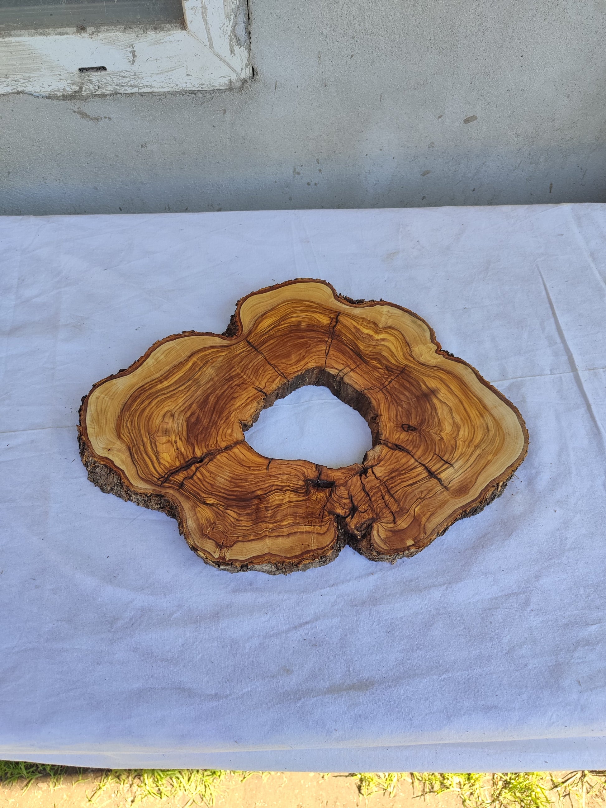 Rare Olive Wood Live Edge Slab 27x37cm | Super Dry 3% Moisture | Exotic Lumber for Epoxy Resin Luthier & Luxury Crafts