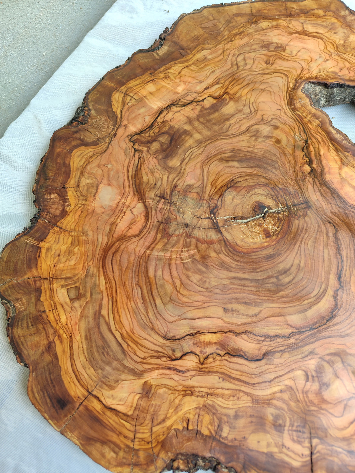 Live Edge Olive Wood Slab 39x53cm Epoxy Resin Coffee Table