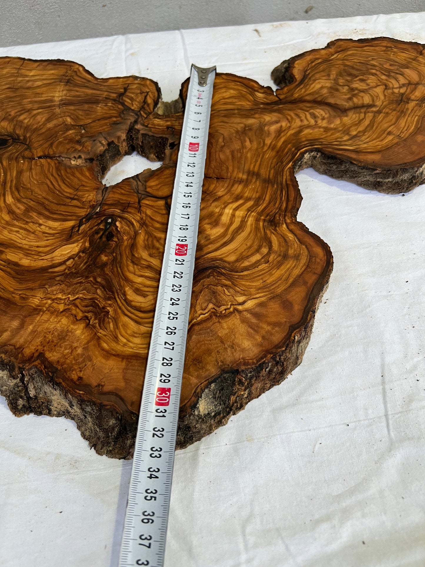 Rare Olive Wood Slab 31x55cm for Epoxy Resin & Guitar Body | Live Edge Sustainable Luxury | Unique Grain Luthier Wood | Super Dry DIY Art.